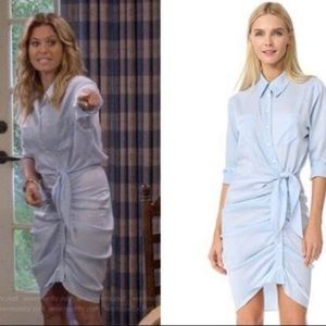 VERONICA BEARD SIERRA RUCHED SHIRT DRESS